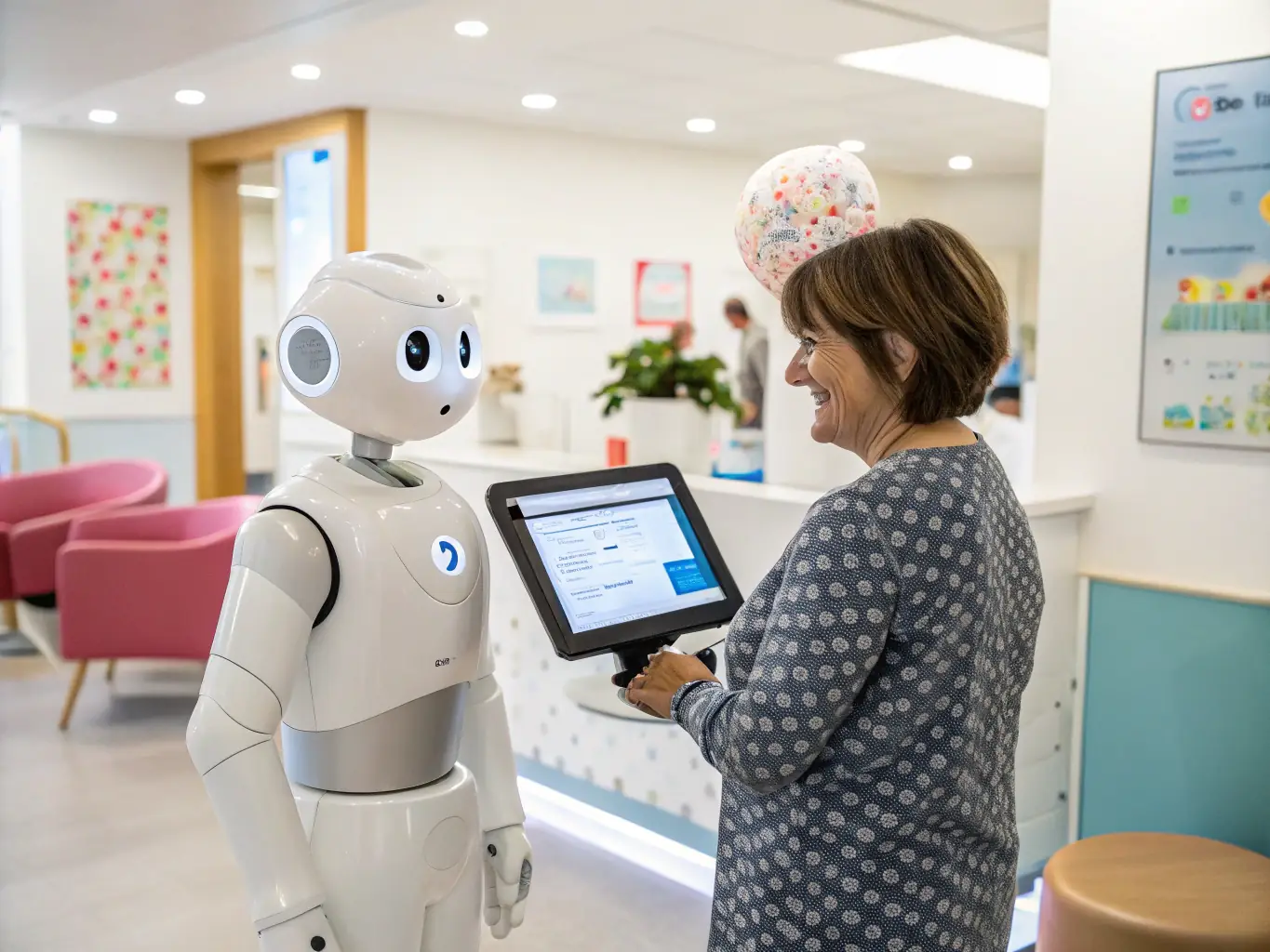 A Unified Robots humanoid robot working in a healthcare environment, assisting nurses with patient care and medication delivery, highlighting its support capabilities.
